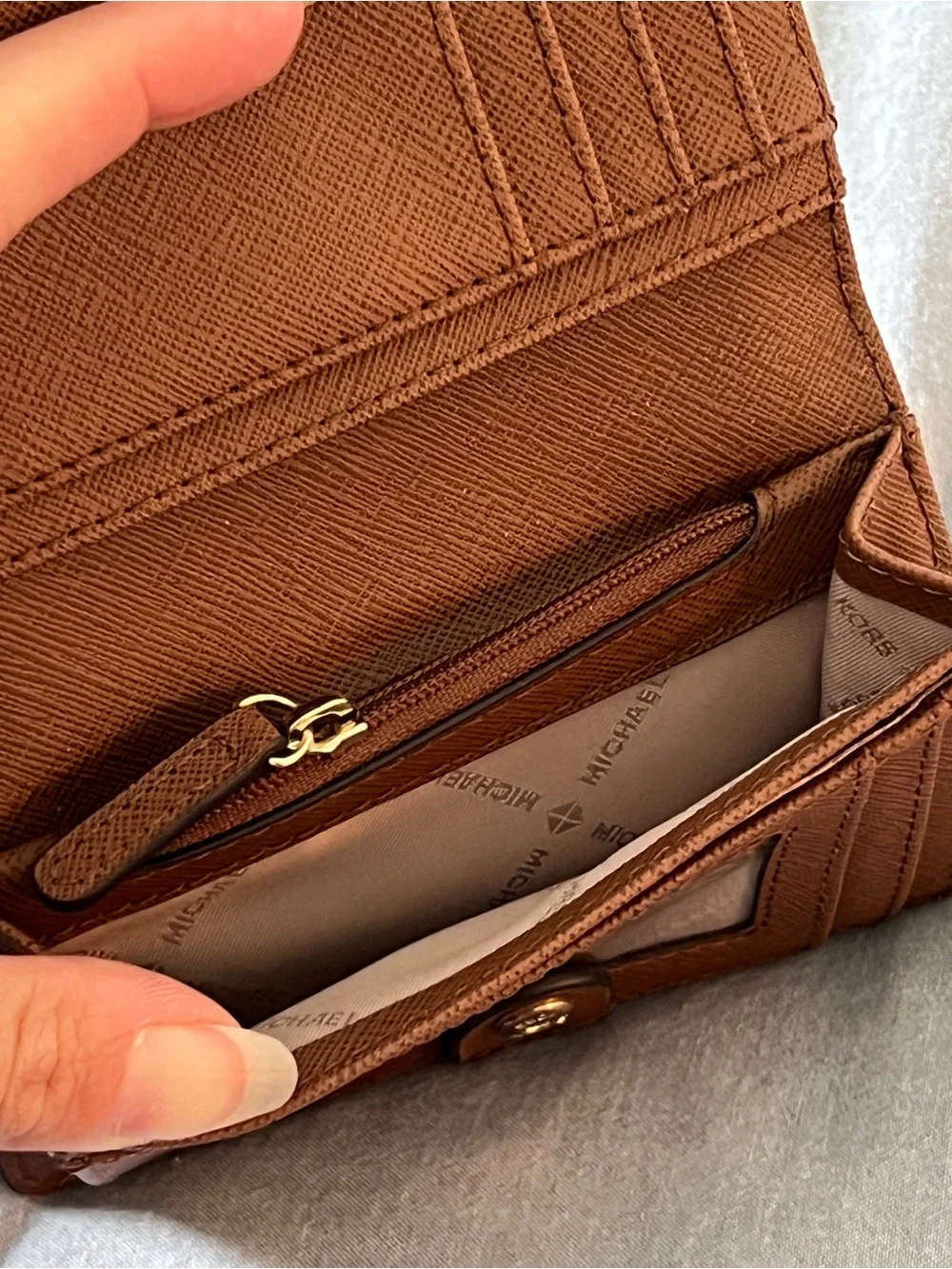 Michael Kors Tan Camel Saffiano Leather Wallet Bifold